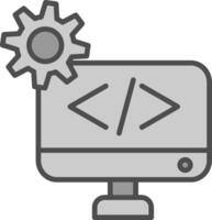 web desarrollo línea lleno escala de grises icono diseño vector