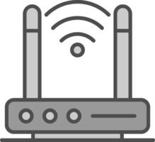 Wireless Modem Line Filled Greyscale Icon Design vector