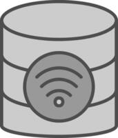 Wireless Database Line Filled Greyscale Icon Design vector