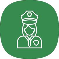 Police Woman Line Curve Icon Design vector