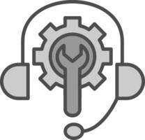 Tech Support Line Filled Greyscale Icon Design vector