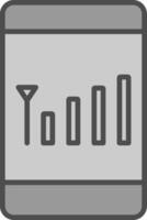 Mobile Network Line Filled Greyscale Icon Design vector