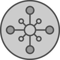 Network Hub Line Filled Greyscale Icon Design vector