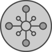 Network Hub Line Filled Greyscale Icon Design vector