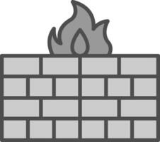 Firewall Line Filled Greyscale Icon Design vector