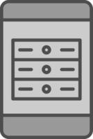 Mobile App Server Line Filled Greyscale Icon Design vector