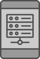 Mobile Database Line Filled Greyscale Icon Design vector