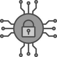 Network Security Line Filled Greyscale Icon Design vector