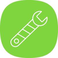 Wrench Line Curve Icon Design vector