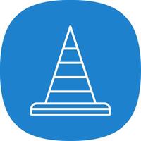 Traffic Cone Line Curve Icon Design vector