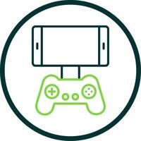 Mobile Game Line Circle Icon Design vector
