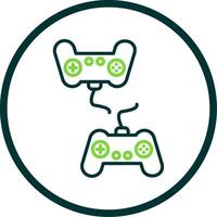 Player Versus Player Line Circle Icon Design vector
