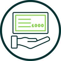 Cheque Line Circle Icon Design vector