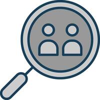 Search Team Line Filled Greyscale Icon Design vector