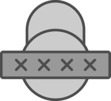 seguridad contraseña línea lleno escala de grises icono diseño vector