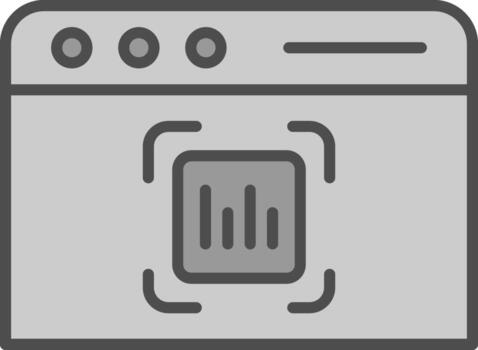 Web page Scan Line Filled Greyscale Icon Design vector