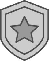 Shield Line Filled Greyscale Icon Design vector