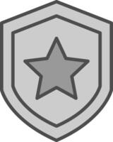 Shield Line Filled Greyscale Icon Design vector