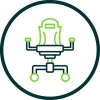 Gaming Chair Line Circle Icon Design vector