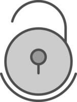 Unlock Line Filled Greyscale Icon Design vector