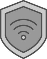 Wifi seguridad línea lleno escala de grises icono diseño vector