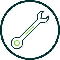 Wrench Line Circle Icon Design vector