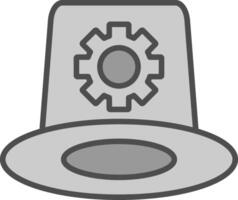 sombrero blanco línea lleno escala de grises icono diseño vector