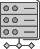 servidor línea lleno escala de grises icono diseño vector
