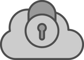 Security Castle Cloud Line Filled Greyscale Icon Design vector