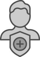 Security Admin Line Filled Greyscale Icon Design vector