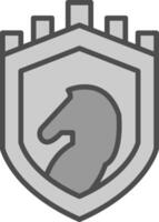 Security Castle Strategy Line Filled Greyscale Icon Design vector