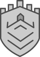 Security Castle Tech Line Filled Greyscale Icon Design vector