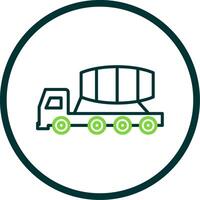 Cement Truck Line Circle Icon Design vector