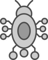 Digital Bug Line Filled Greyscale Icon Design vector
