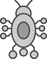 Digital Bug Line Filled Greyscale Icon Design vector