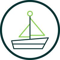 Boat Line Circle Icon Design vector