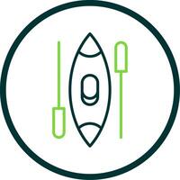 Canoe Line Circle Icon Design vector