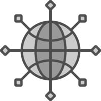 Global Connect Line Filled Greyscale Icon Design vector