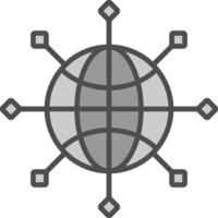 Global Connect Line Filled Greyscale Icon Design vector