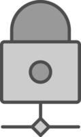 Multikey Security Line Filled Greyscale Icon Design vector
