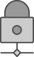 Multikey Security Line Filled Greyscale Icon Design vector