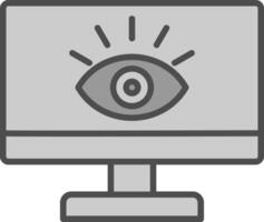 Monitoring Line Filled Greyscale Icon Design vector