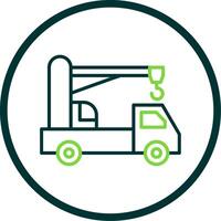 Crane Truck Line Circle Icon Design vector