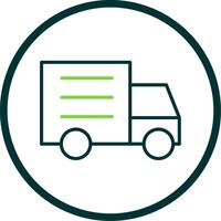 Truck Line Circle Icon Design vector