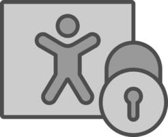 Parental Control Line Filled Greyscale Icon Design vector