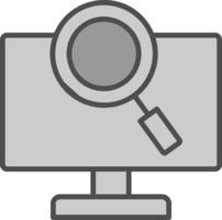 Computer Scan Line Filled Greyscale Icon Design vector