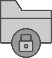 Data Security Line Filled Greyscale Icon Design vector