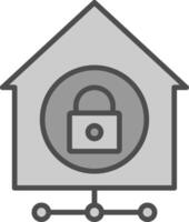 Home Network Security Line Filled Greyscale Icon Design vector