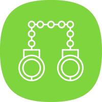 Hand Cuffs Line Curve Icon Design vector