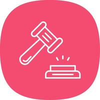 Hammer Line Curve Icon Design vector